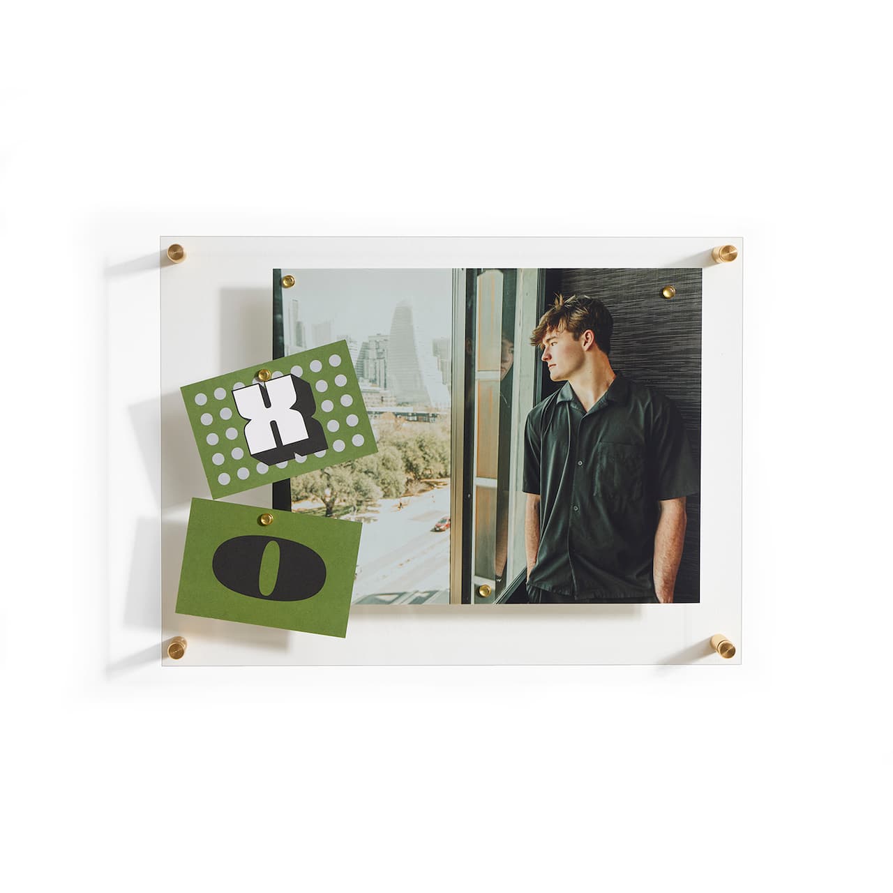 Wexel Art Easy Change Memo Board + Magnets with Gold Hardware
